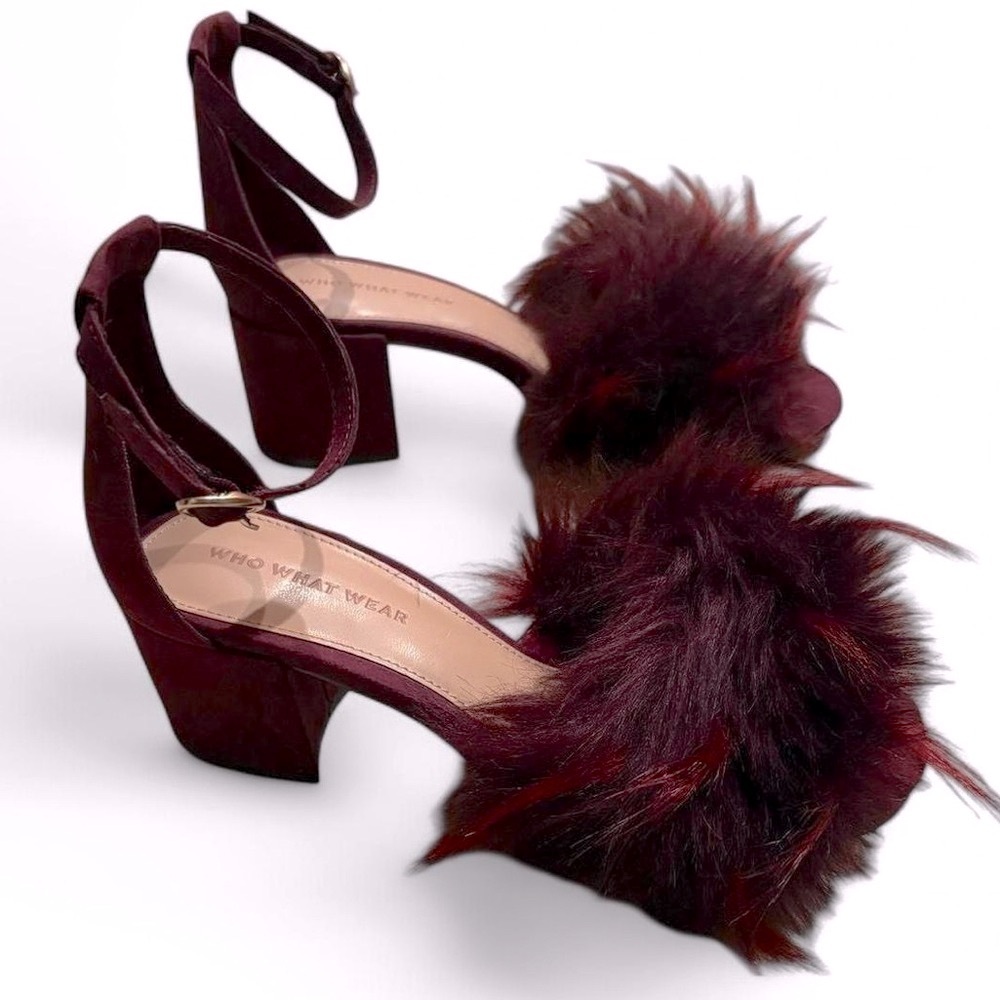 NEW WHO WHAT WEAR Geneva Faux Fur Shoes - Picture 2 of 3